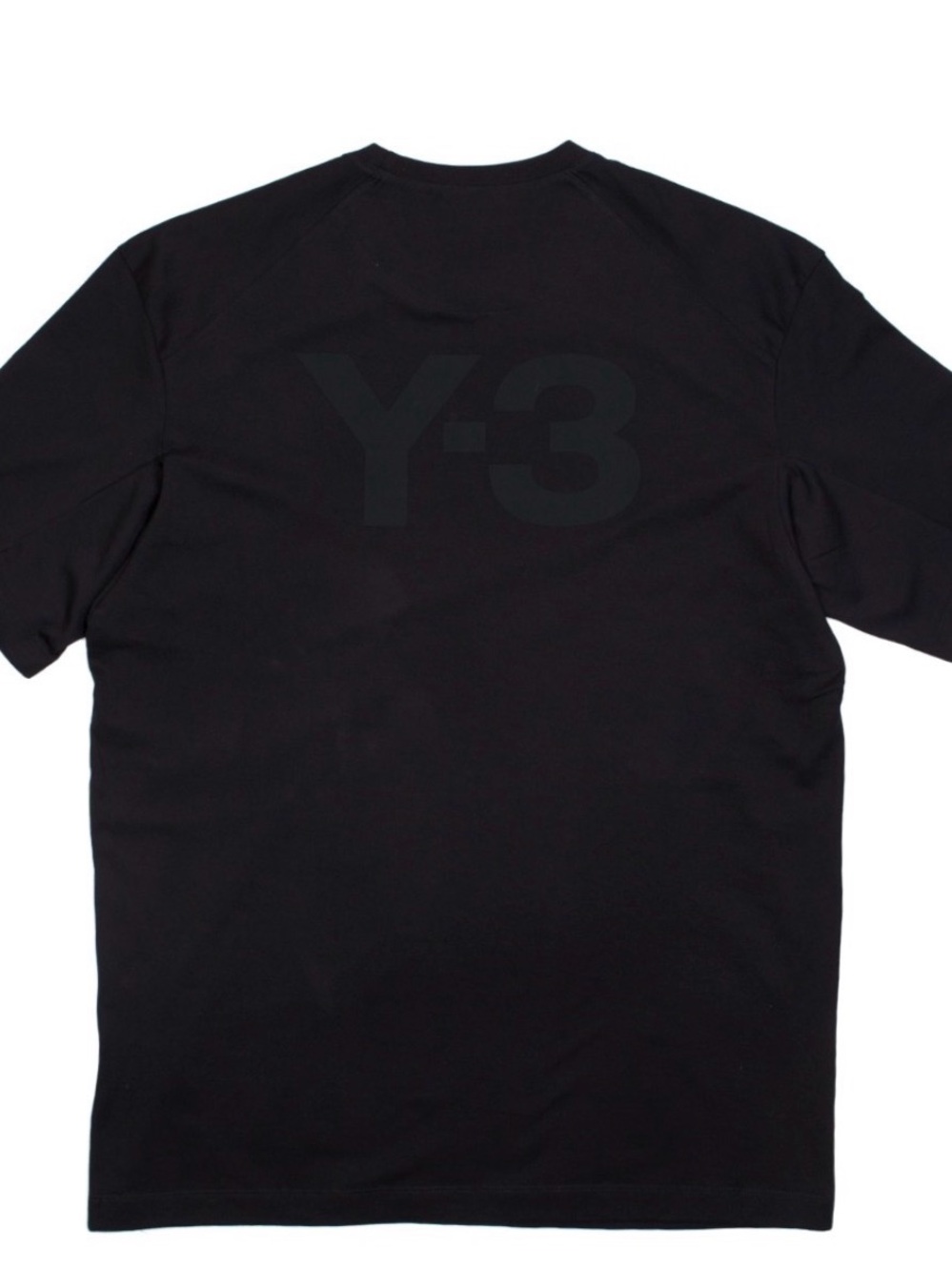 Y-3 Men's Black Short Sleeve Tee with Large Y-3 Logo